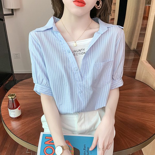 เสื้อลูกไม้ แขนสั้น