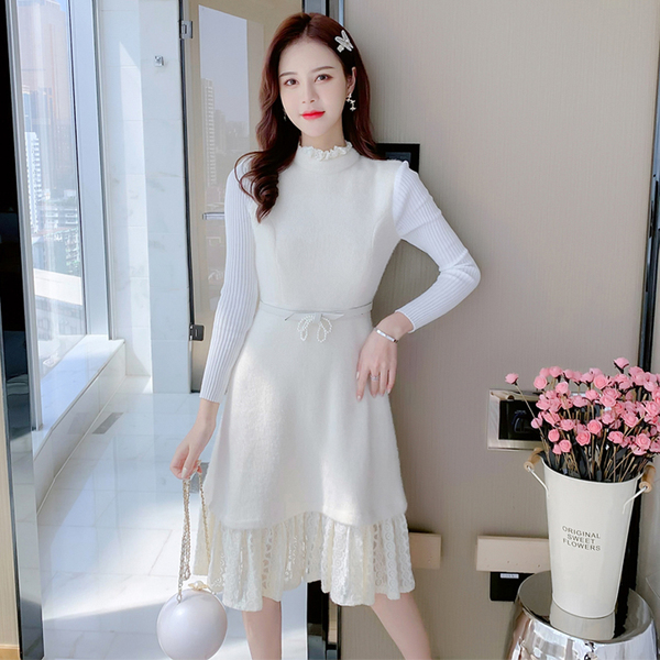 เดรสลูกไม้ชีฟอง เดรสวัยรุ่น By Meiyi women's clothing