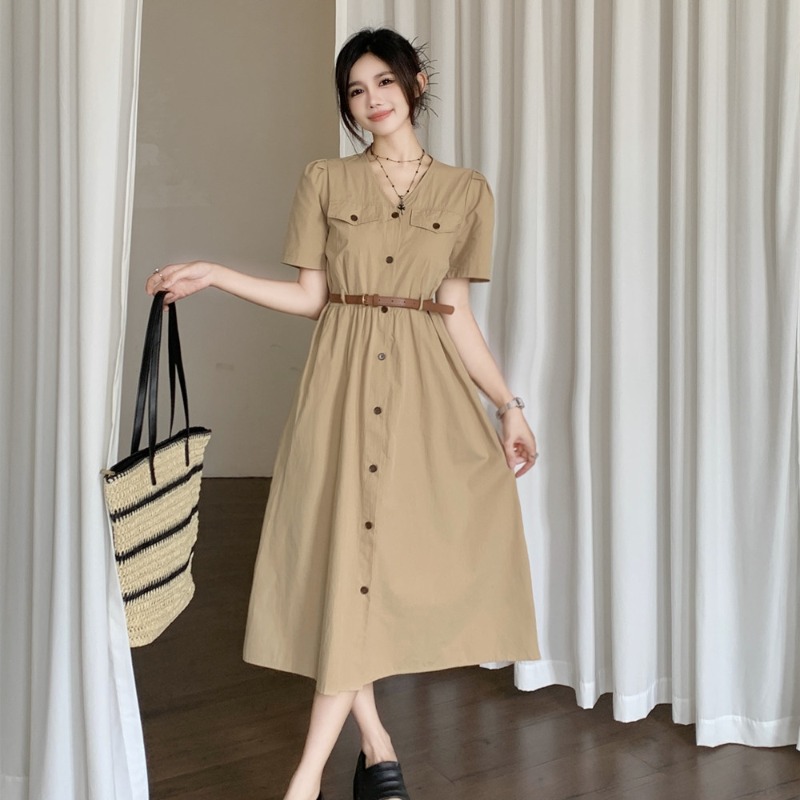 เดรสแขนสั้น มีไซส์ L-4XLอก 38-47 นิ้ว ใส่ได้ทั้งสาวหุ่นดีน่ารักจนถึงสาวอวบพลัสไซส์ จัดส่งฟรี! ทักแชทสั่งซื้อ