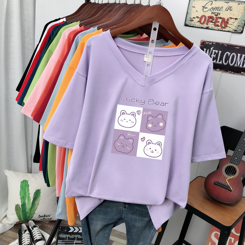 เสื้อยืดคอตตอน สกรีนลายน่ารัก มีหลากหลายสี ส่งฟรีทั่วไทย BY JIMIAO