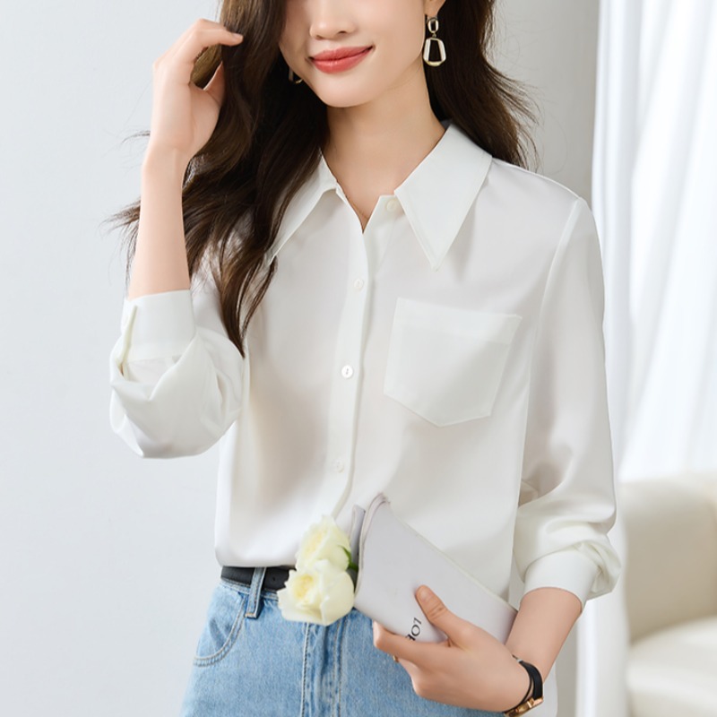 เสื้อเชิ้ตผู้หญิงแขนยาว เสื้อเชิ้ตผู้หญิงใส่ทํางาน 390 บาทต่อชิ้น ฟรีค่าจัดส่ง