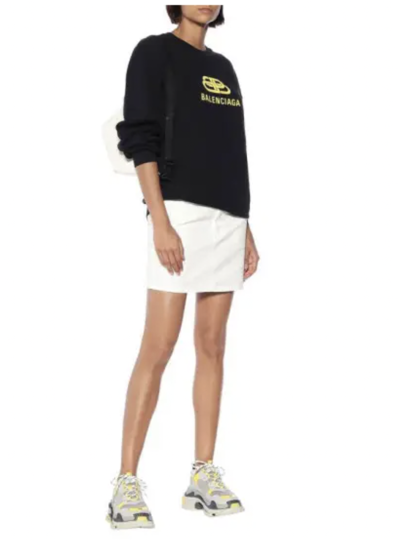 Balenciaga Black Yellow BB Craw Logo Sweater