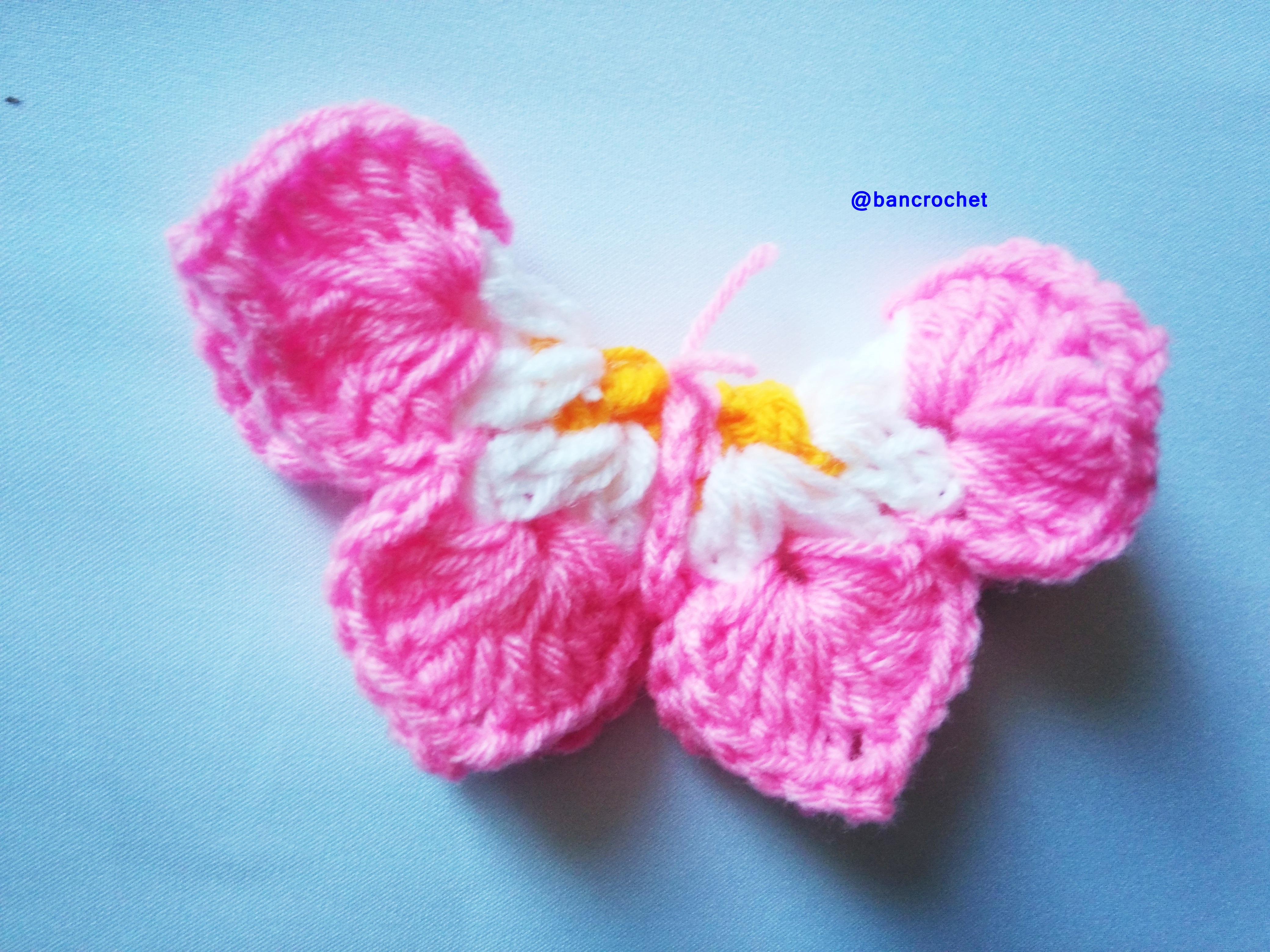 Bancrochet ผีเสื้อถักโครเชต์ Crochet Butterfly หลากสี 3x2 นิ้ว