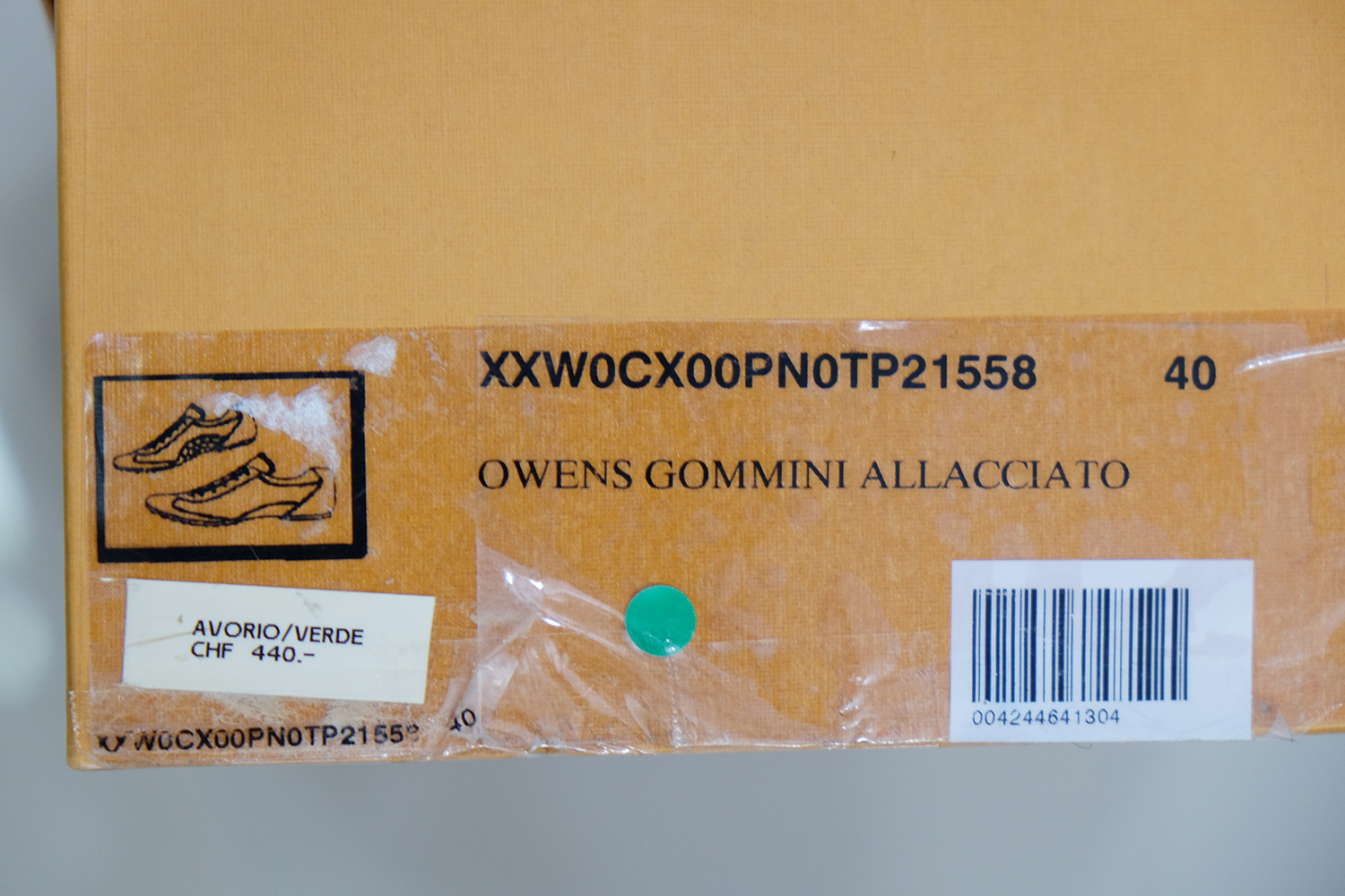 Tod's Beige/Vert "Owens Gommini Allacciato" Sneakers Size 40