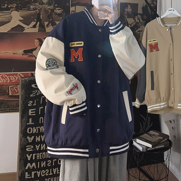 เสื้อแจ็คเก็ตเบสบอล เสื้อคลุม เสื้อแขนยาวสไตล์เกาหลี