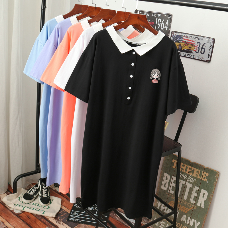 เดรสสไตล์เสื้อยืด S-3XL(อกเสื้อยืด 43- 51 นิ้ว)ใส่สบายๆอยู่บ้าน ใส่นอน