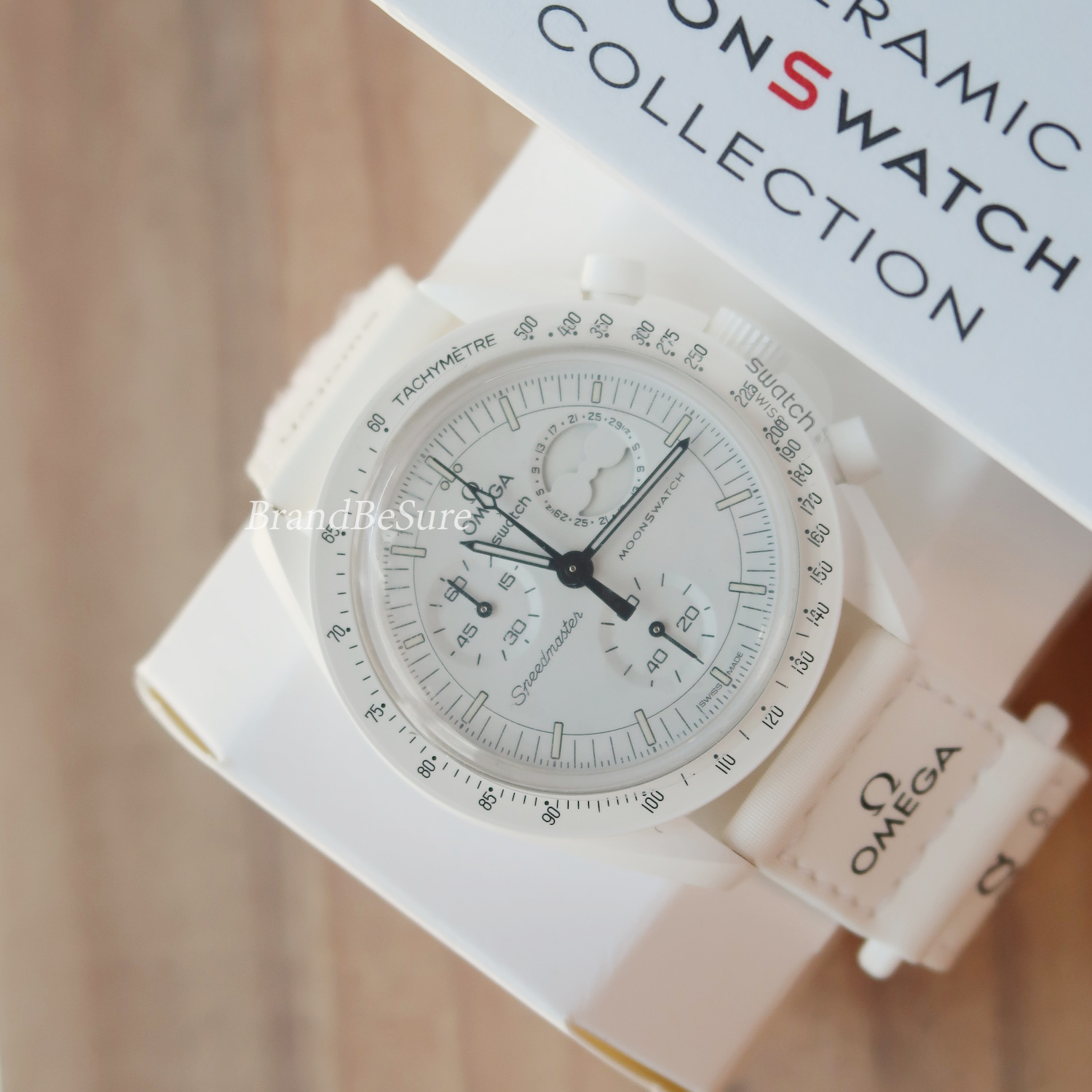 Swatch X Omega White Mission To The MoonPhase Full Watch