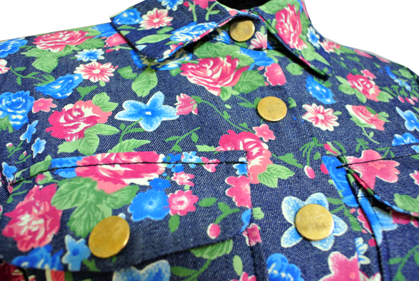 ชุดเดรสสั้นยีนส์พิมพ์ลาย