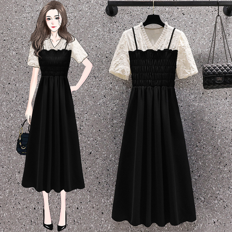 เดรสแขนสั้น มีไซส์ L-4XLอก 38-47 นิ้ว ใส่ได้ทั้งสาวหุ่นดีน่ารักจนถึงสาวอวบพลัสไซส์