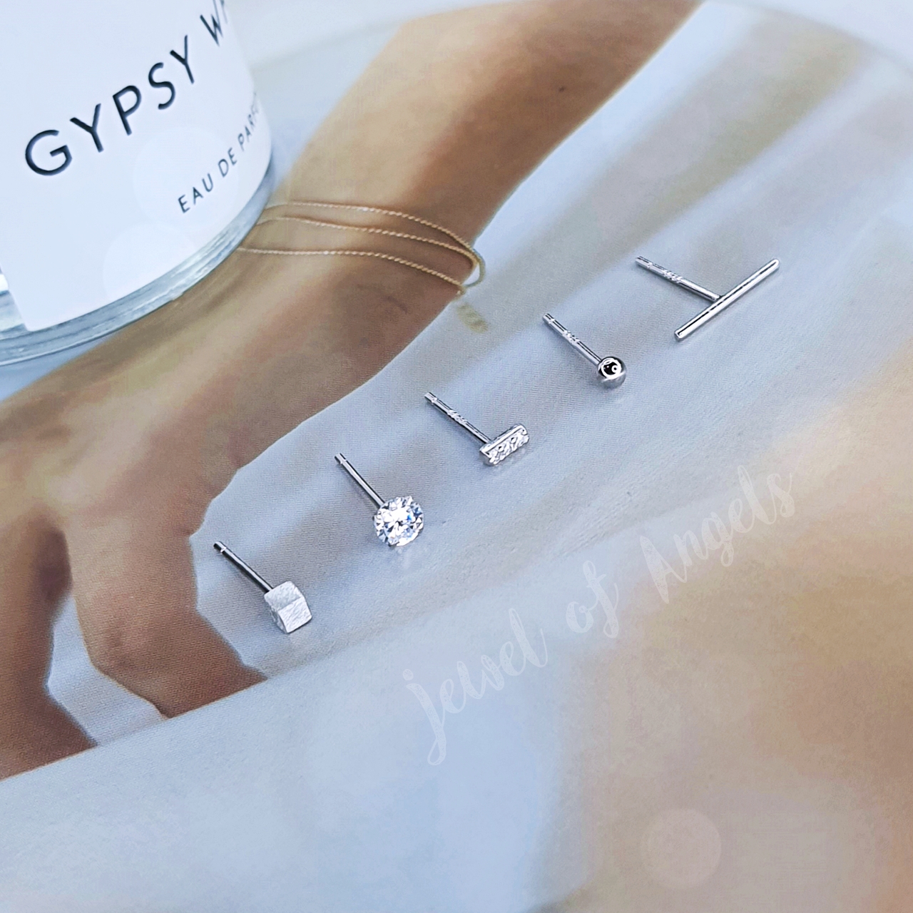 ต่างหูเงินแท้ทั้งชิ้น S925 รุ่น 5Mix ต่างหูก้านเสียบ Stud เซ็ต5แบบ ตุ้มหูเงินแท้ทั้งชิ้น Silver925