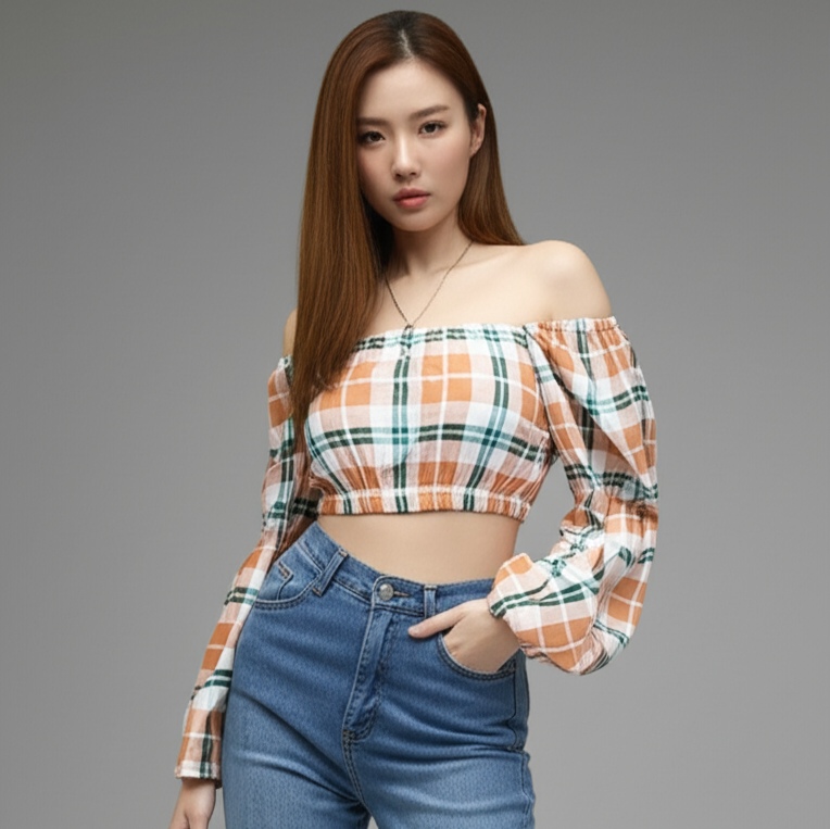Blouse3892 รวมแบบเสื้อแฟชั่นวัยรุ่น เสื้อครอป เสื้อปาดไหล่ เสื้อสม็อค เสื้อรูดหน้า ผ้าไหมอิตาลี ผ้าชีฟอง งานแฟชั่นประตูน้ำ