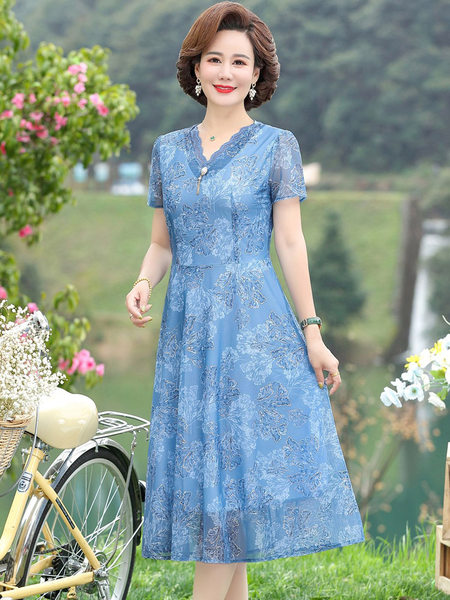 เดรสวัยผู้ใหญ่40-60ปี เดรสคุณแม่ ชุดเดรสทำงานวัยผู้ใหญ่ แบรนด์ MAMA DRESS