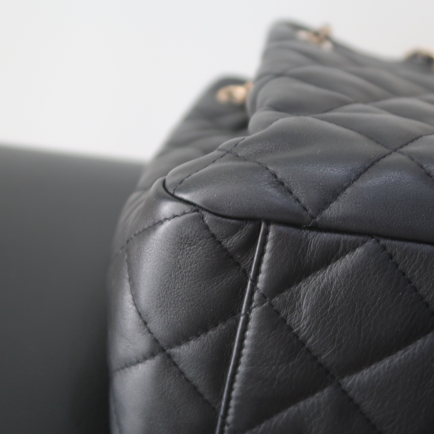 Chanel Black Lambskin Medium Drawstring GHW