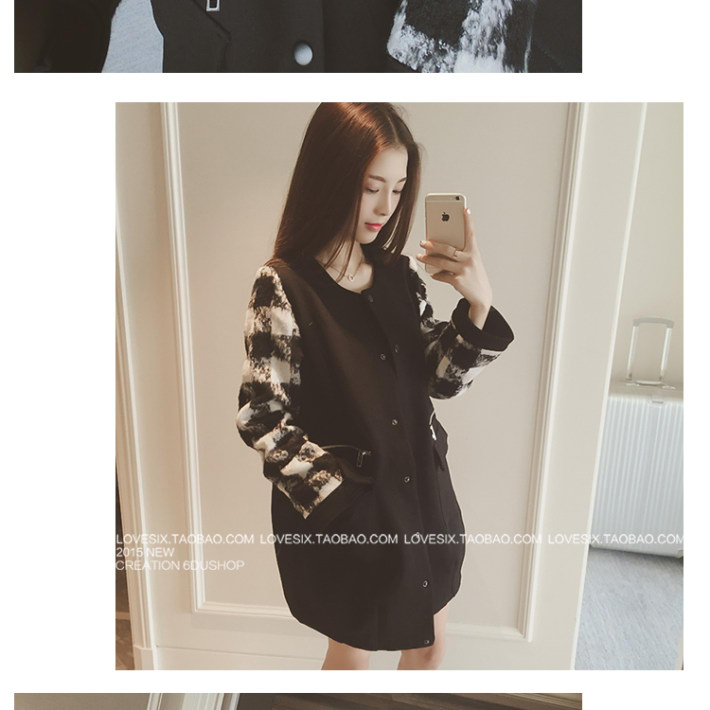 เสื้อกันหนาว สไตล์เกาหลี แต่งผ้าขนลายสก๊อตที่แขนนิ่ม ผ้าใยสังเคราะห์ เนื้อนุ่มลื่น แบบเก๋ พร้อมส่ง BLACK