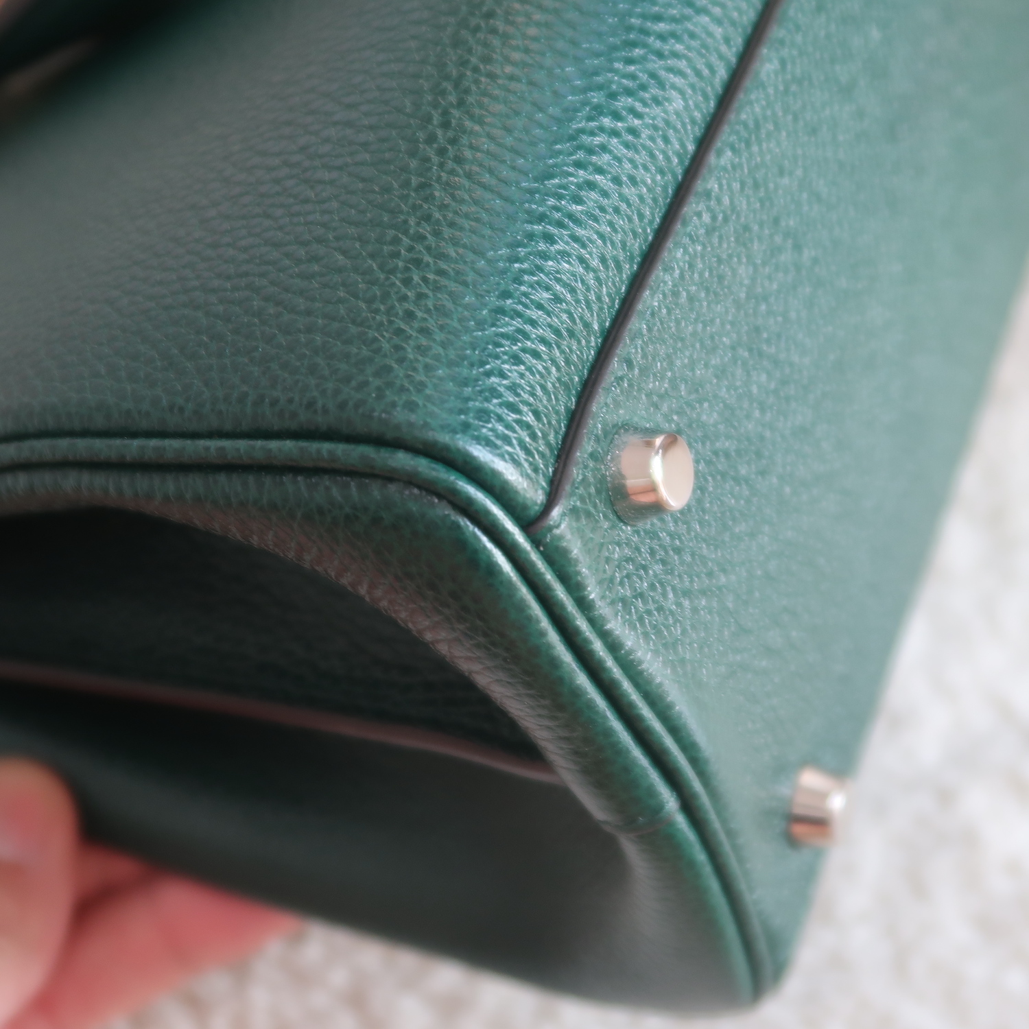 Gucci Green Grain Calfskin Zumi Top Handle Bag