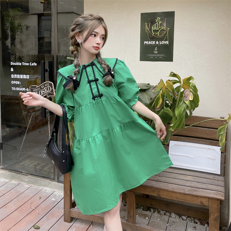 เดรสวัยรุ่น-เดรสคนอ้วนวัยรุ่น L-4XL(อก38-46 นิ้ว)
