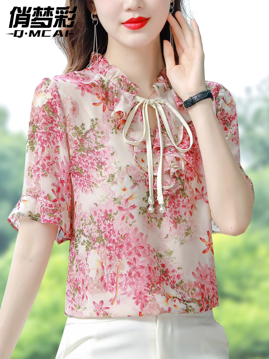เสื้อชีฟอง เสื้อแฟชั่นสุภาพสตรีวัยผู้ใหญ่ มีไซต์ อก34นิ้ว-43นิ้ว