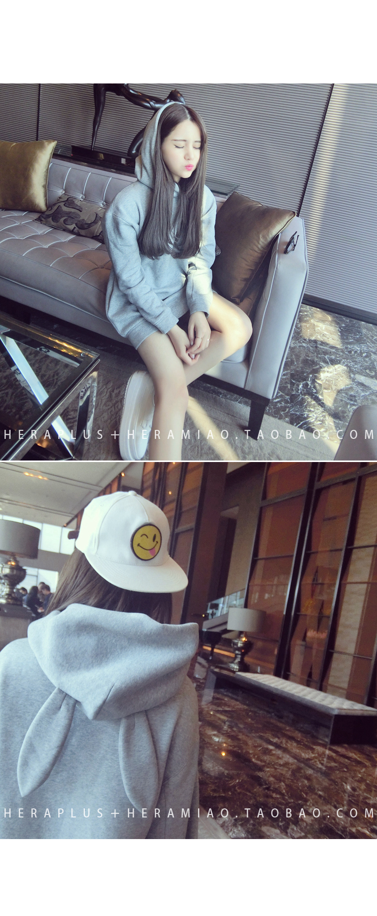 เสื้อแขนยาวฮู้ดดี้ หูกระต่าย น่ารัก ผ้า cotton พร้อมส่ง