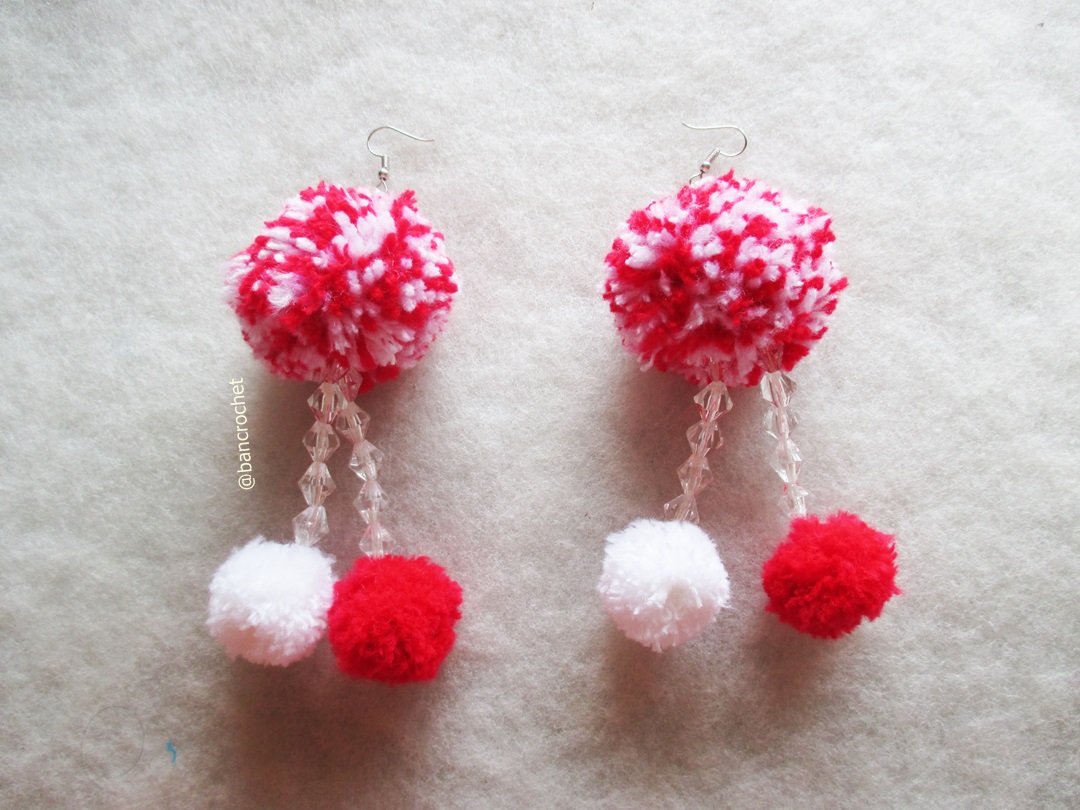 ต่างหูถักโครเชต์ crochet earrings หลากสี 5 นิ้ว