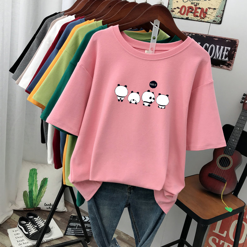 เสื้อยืดคอตตอน สกรีนลายน่ารัก มีหลากหลายสี ส่งฟรีทั่วไทย BY JIMIAO