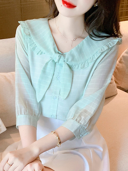 เสื้อชีฟองเกาหลี เสื้อชีฟองสวยๆ