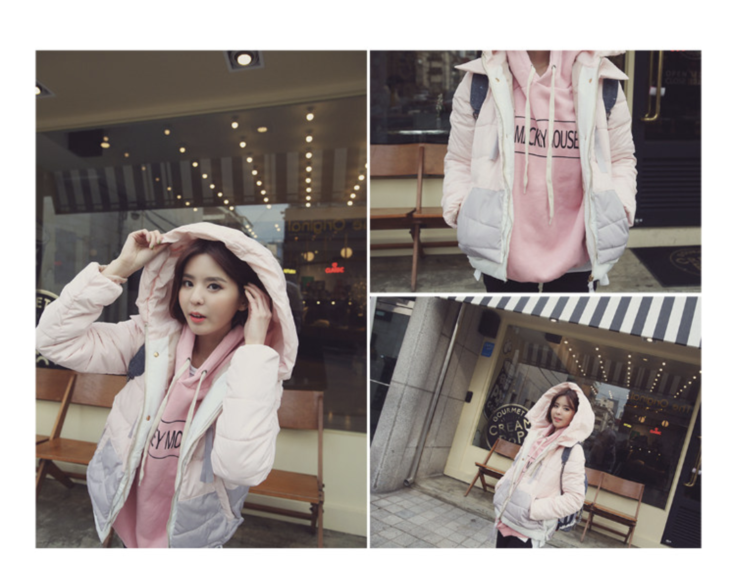 เสื้อกันหนาวฮู้ดดี้ Mickey Mouse มิกกี้เมาส์ สีชมพูอ่อน แฟชั่นเกาหลี น่ารักมากจ้า พร้อมส่ง ชมพูอ่อน