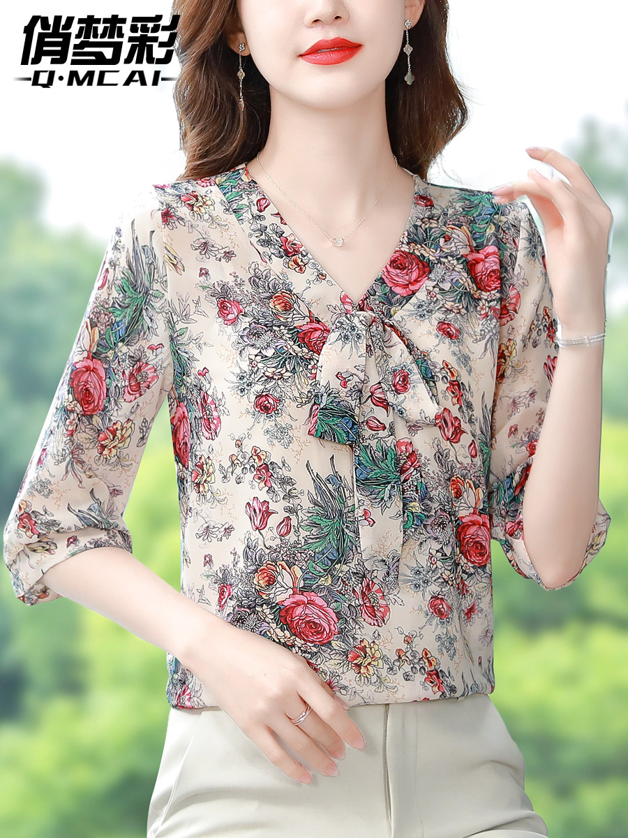เสื้อชีฟอง เสื้อแฟชั่นสุภาพสตรีวัยผู้ใหญ่ มีไซต์ อก34นิ้ว-43นิ้ว