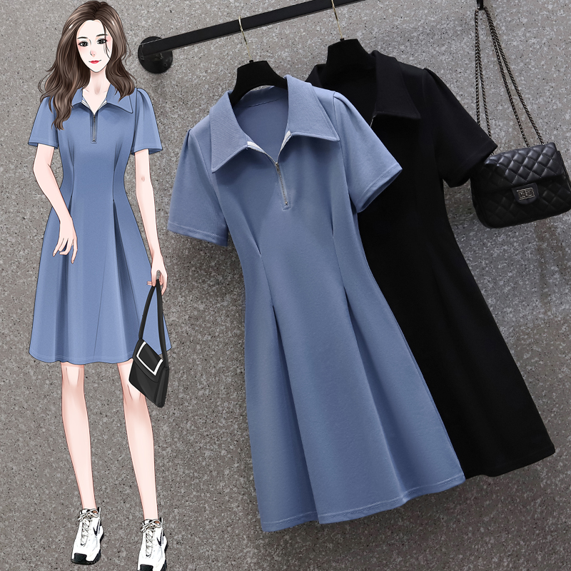 เดรสแขนสั้น มีไซส์ L-4XLอก 38-47 นิ้ว ใส่ได้ทั้งสาวหุ่นดีน่ารักจนถึงสาวอวบพลัสไซส์