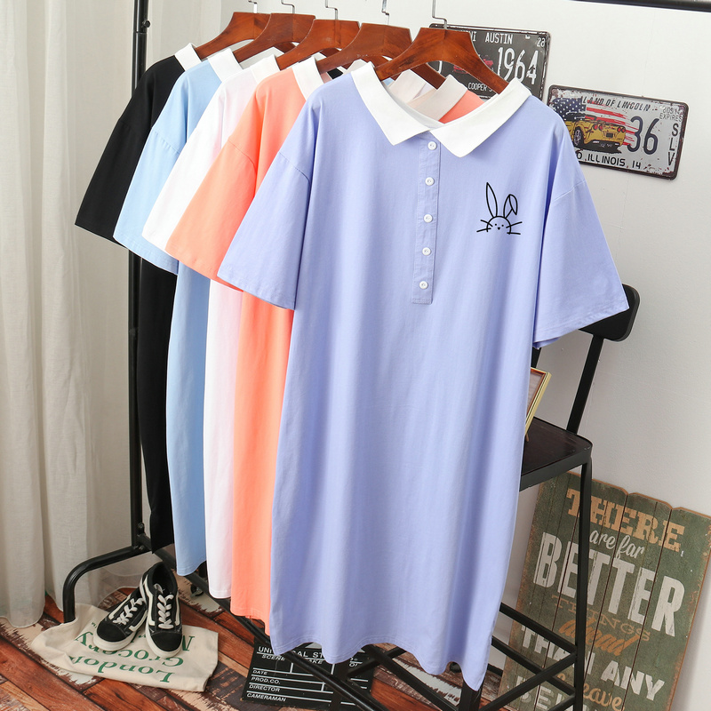 เดรสสไตล์เสื้อยืด S-3XL(อกเสื้อยืด 43- 51 นิ้ว)ใส่สบายๆอยู่บ้าน ใส่นอน