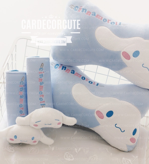 CINNAMOROLL - ชุดหมอนคอและหุ้มสายคาดเบลท์ ซินนาโมรอลแบบเซ็ต