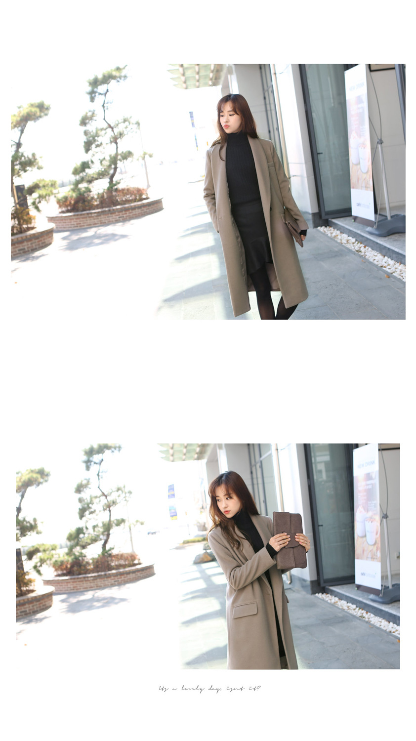 OverCoat เสื้อโค้ทกันหนาวตัวยาว สีเทา งานดี ผ้าวูลเนื้อดีเรียบไม่เป็นขุย บุซับในกันลมอย่างดี พร้อมส่ง สีเทา