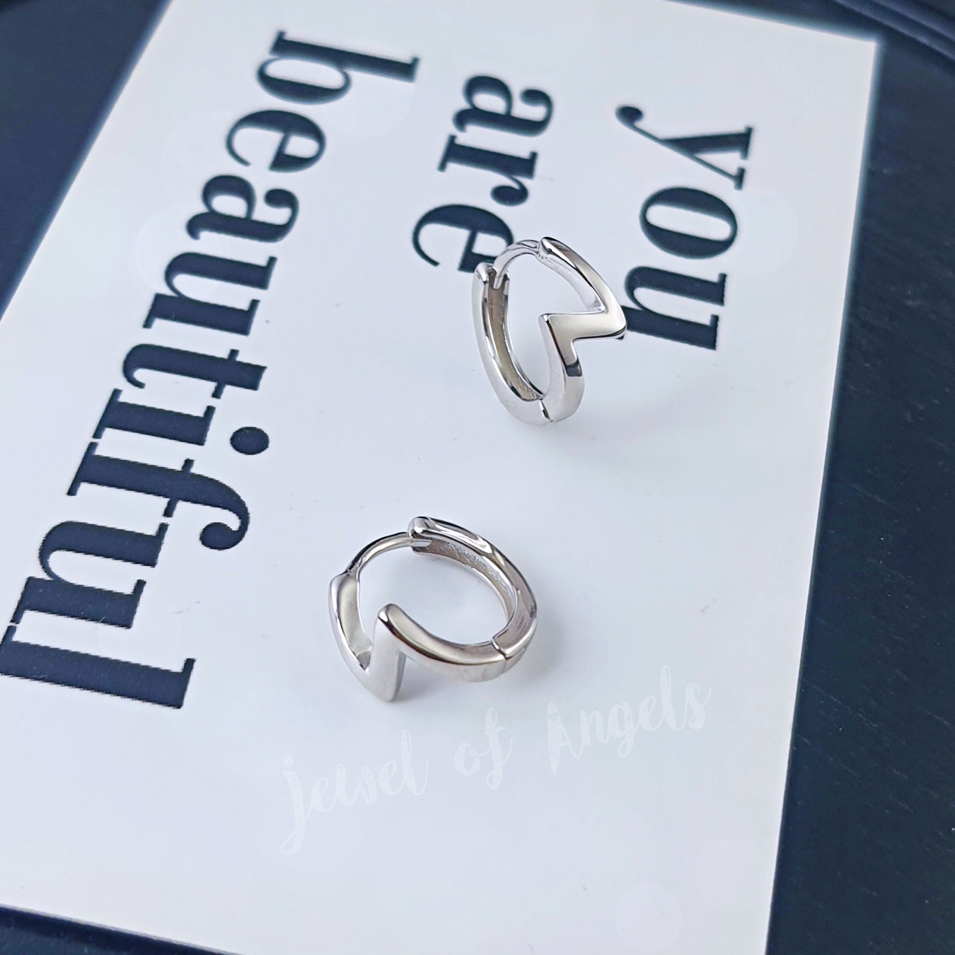 ต่างหูเงินแท้ S925 รุ่น Bolt ต่างหูห่วงสายฟ้า มินิมอล สูง11.2mm เงินแท้ทั้งชิ้น Silver925 ต่างหูผู้ชาย ต่างหูผู้หญิง ตุ้มหูเงินแฟชั่น