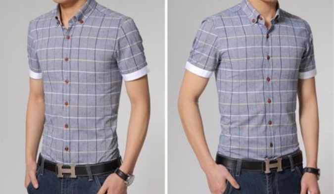 เสื้อเชิ้ตผู้ชาย ใส่ทำงาน เสื้อคอปกแขนสั้น ลายสก๊อต ลายตาราง สี่เหลี่ยม แบบสวย พับแขน อีกสี เสื้อผู้ชาย แบบติดกระดุม ดีไซน์ สวย เข้ารูป 212890