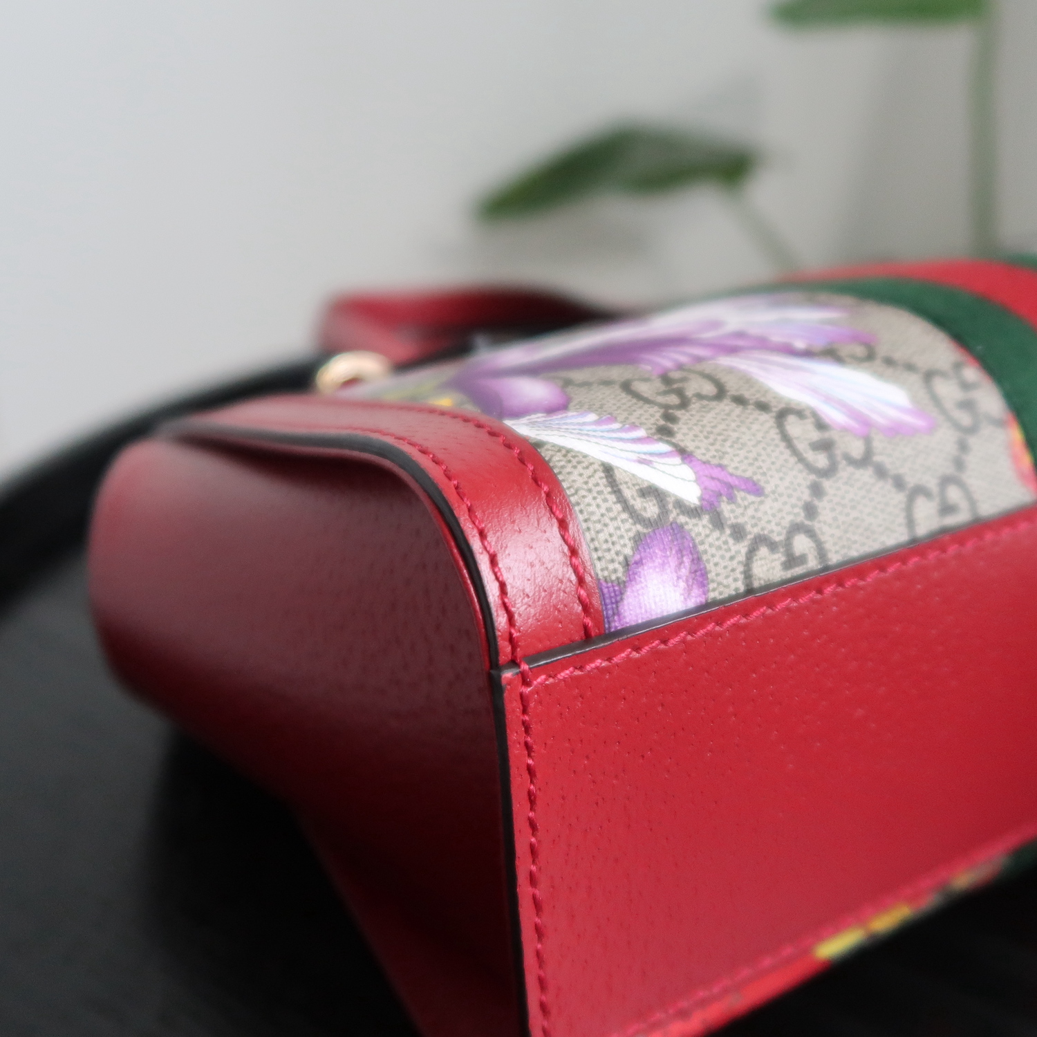 Gucci Red GG Flora Ophidia Small Tote