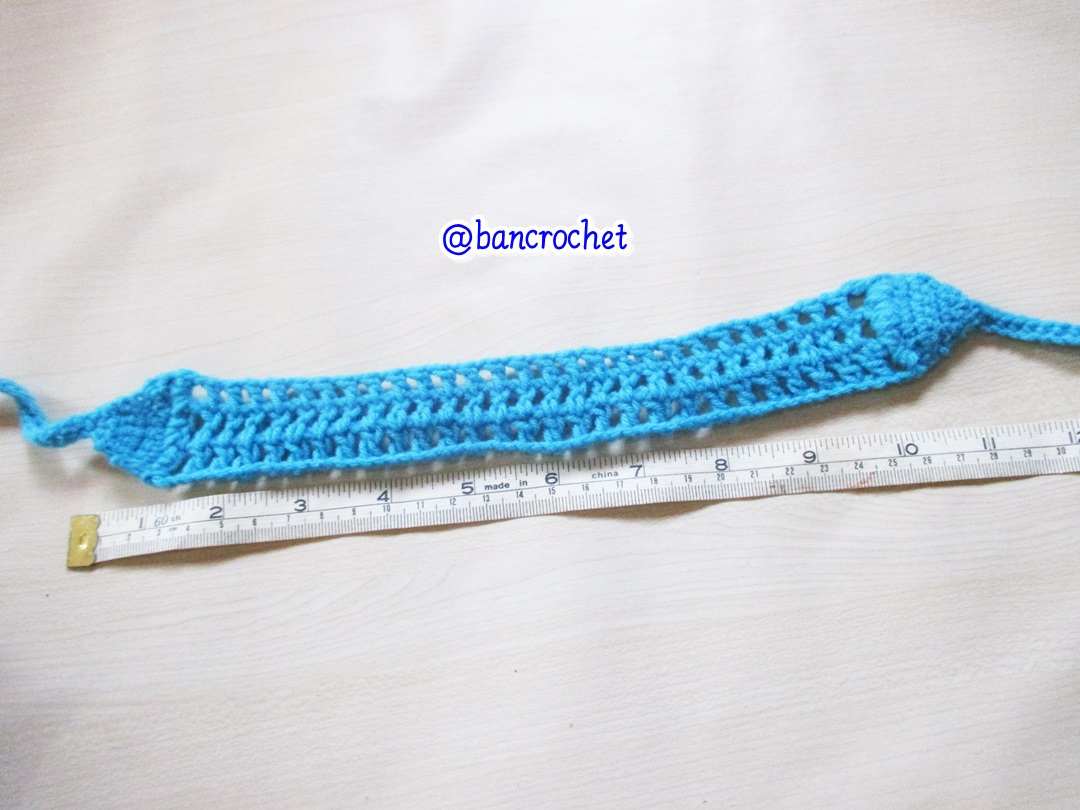 Bancrochet ที่คาดผมถักโครเชต์ crochet headband ฟ้าเข้ม 1-1.5*13 inch