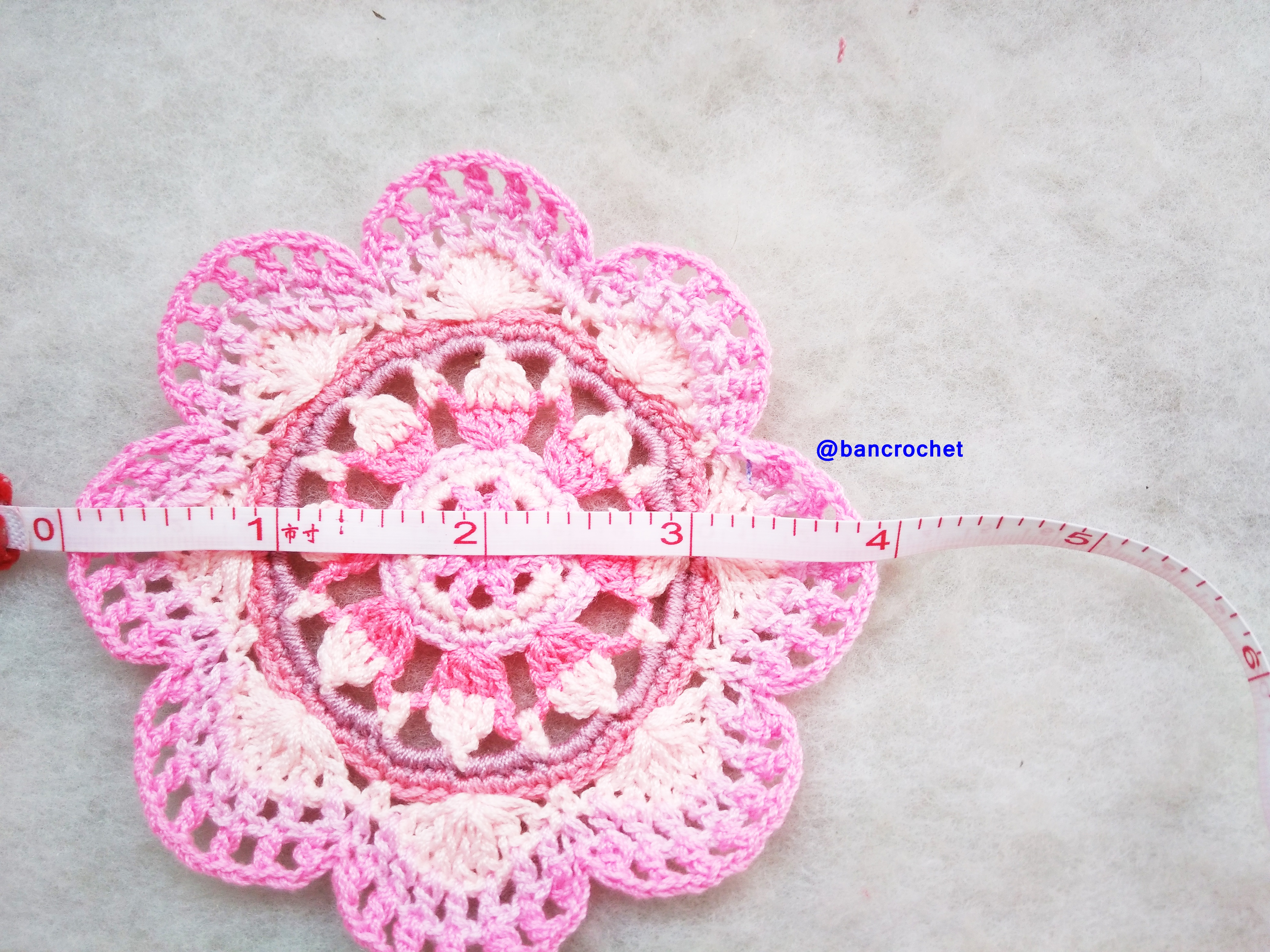 Bancrochet ที่รองแก้วถักโครเชต์ crochet coasters หลากสี 4 นิ้ว