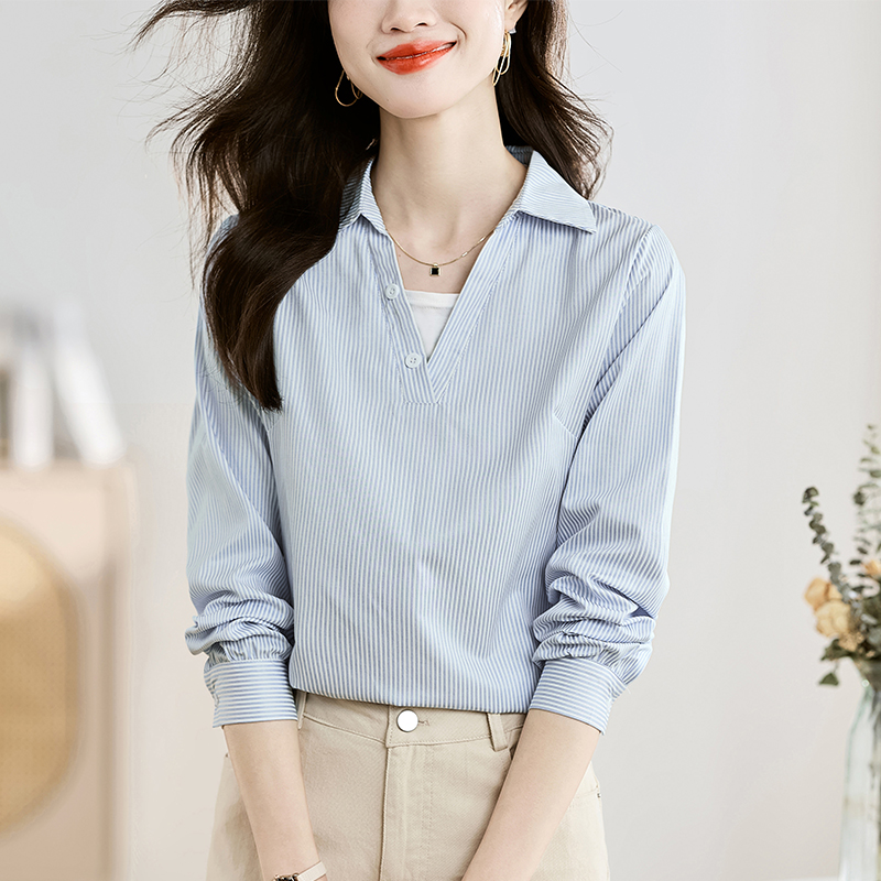 เสื้อเชิ้ตผู้หญิงแขนยาว เสื้อเชิ้ตผู้หญิงใส่ทํางาน 390 บาทต่อชิ้น ฟรีค่าจัดส่ง