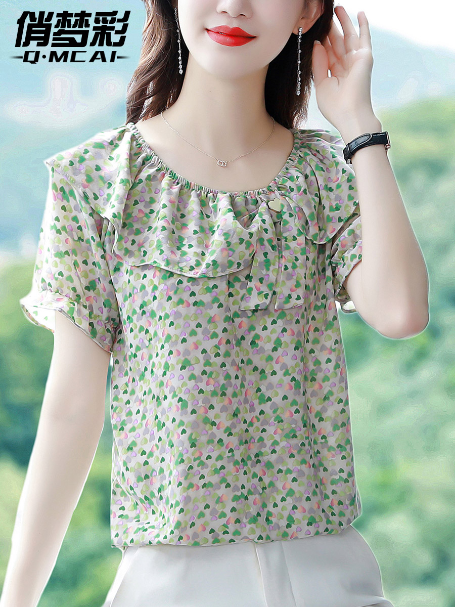 เสื้อชีฟอง เสื้อแฟชั่นสุภาพสตรีวัยผู้ใหญ่ มีไซต์ อก34นิ้ว-43นิ้ว