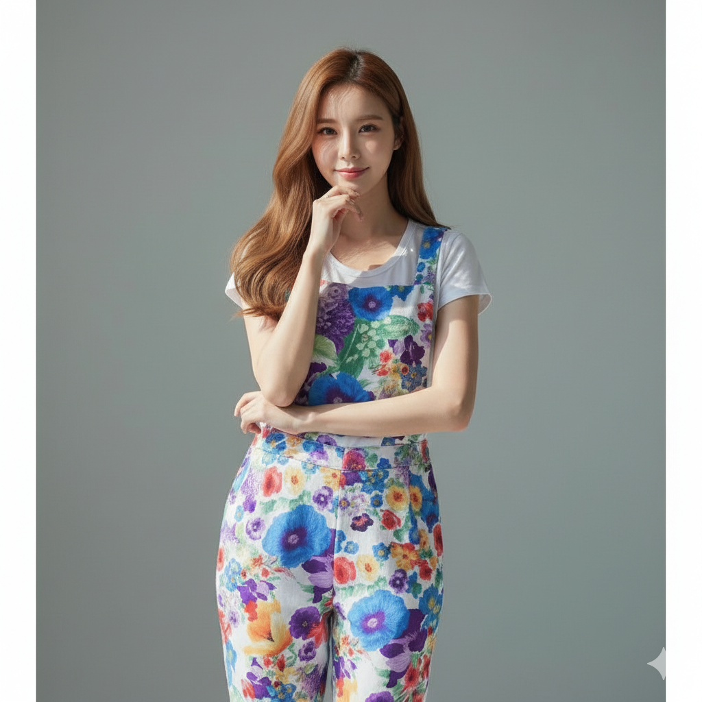 👖 Jumpsuit633 ชุดเอี๊ยมกางเกงขายาว ผ้าฮานาโกะ ลายดอกไม้ ดูชิคมีสไตล์ แมทช์ง่ายกับเสื้อยืด เสื้อเชิ้ต หรือเสื้อกล้าม ได้ลุคที่เปลี่ยนไปตามโอกาส
