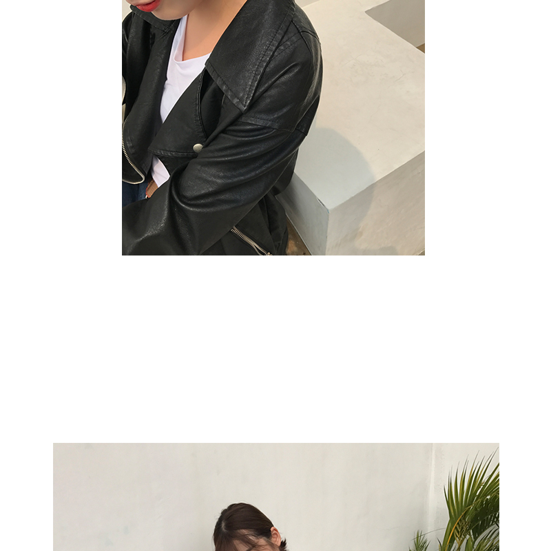 แจ็คเก็ตหนัง ทรงสวย งานคุณภาพดี เก๋ไก๋ พร้อมส่งเลยจ้า black