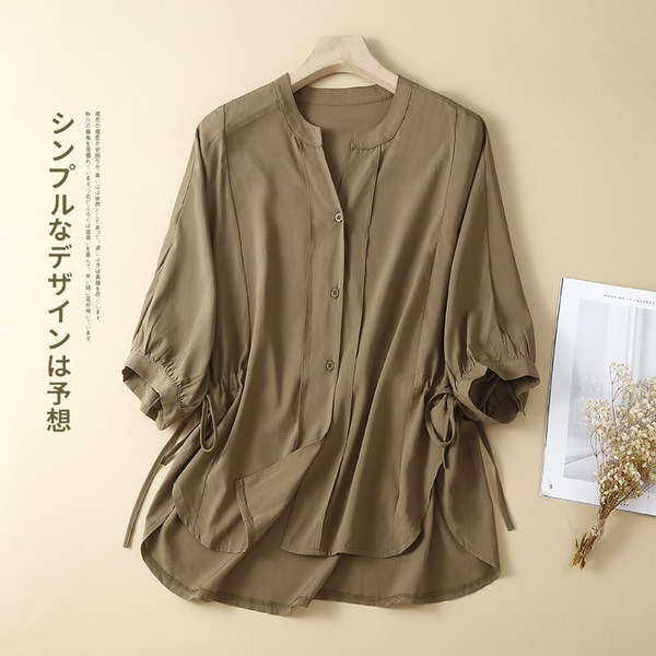 เสื้อลินินคนอ้วน เสื้อทีเชิ้ตคนอ้วนผู้หญิง เสื้อทีเชิ้ตตัวใหญ่ By Literary Plus size