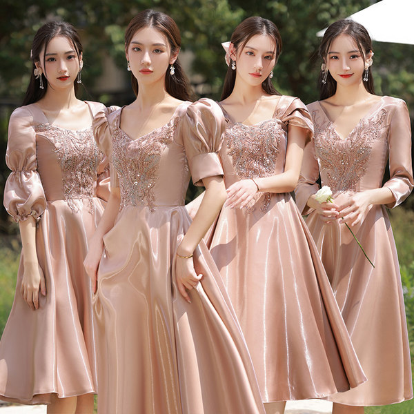 ชุดเพื่อนเจ้าสาว ชุดไปงานแต่งงาน ชุดเพื่อนเจ้าสาวสีทอง