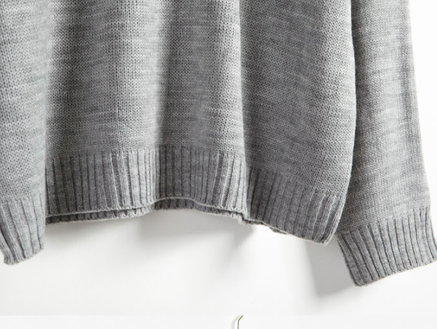 Sweater เสื้อสเวทเตอร์แขนยาว สีเทา ทรงสวย จะใส่เดี่ยวไหรือใส่โค้ทคลุมก็เริ่ด