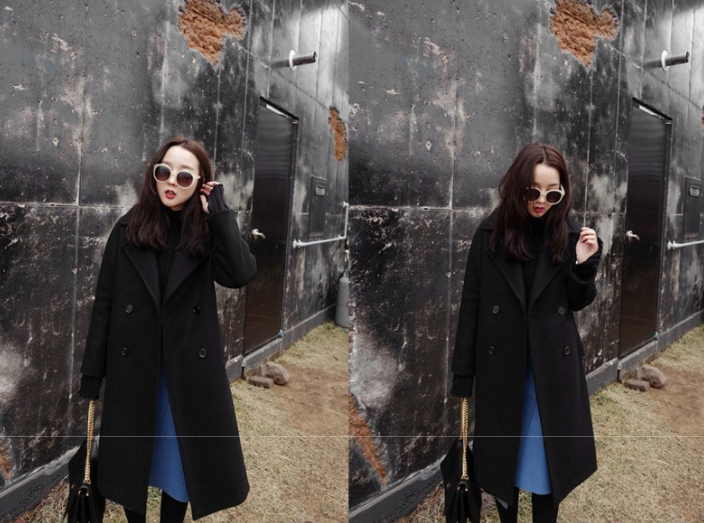 OverCoat เสื้อโค้ทกันหนาวตัวยาว สีดำ Classic เข้าได้กับทุกชุด งานดี ผ้าวูลเนื้อดี บุซับในกันลมอย่างดี พร้อมส่ง