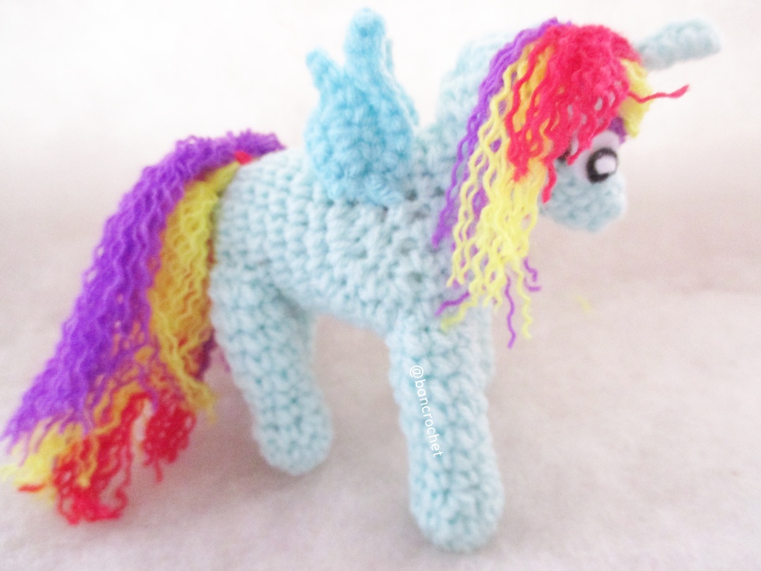 ม้าโพนี่ถัก pony amigurumi crochet ฟ้า