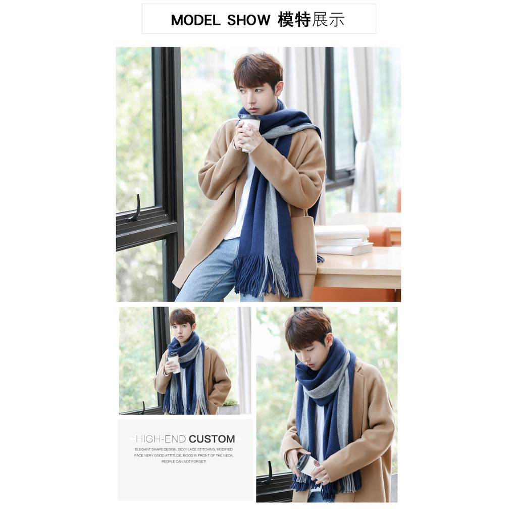 ผ้าพันคอไหมพรม เกาหลี มิกกับชุดไหนก็สวย ใส่ได้ทั้งผู้ชายและผู้หญิง พร้อมส่ง same pic