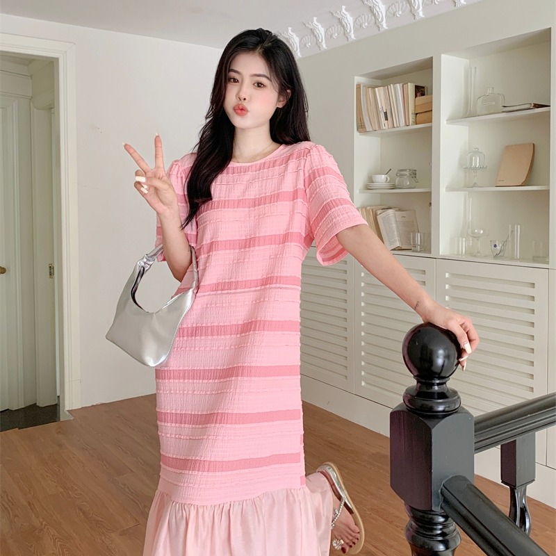 เดรสแขนสั้น มีไซส์ L-4XLอก 38-47 นิ้ว ใส่ได้ทั้งสาวหุ่นดีน่ารักจนถึงสาวอวบพลัสไซส์ จัดส่งฟรี! ทักแชทสั่งซื้อ