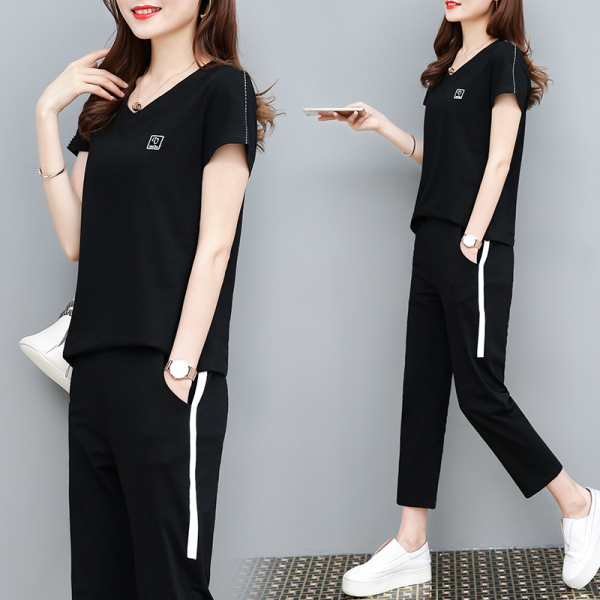 ชุดวอร์ม สูทเกาหลี Jumpsuit ชุดจั้มสูท ชุดเซท 2 ชิ้น ชุดกีฬาผู้หญิง ชุดออกกำลังกาย เสื้อกันหนาว ชุดวอร์มคู่