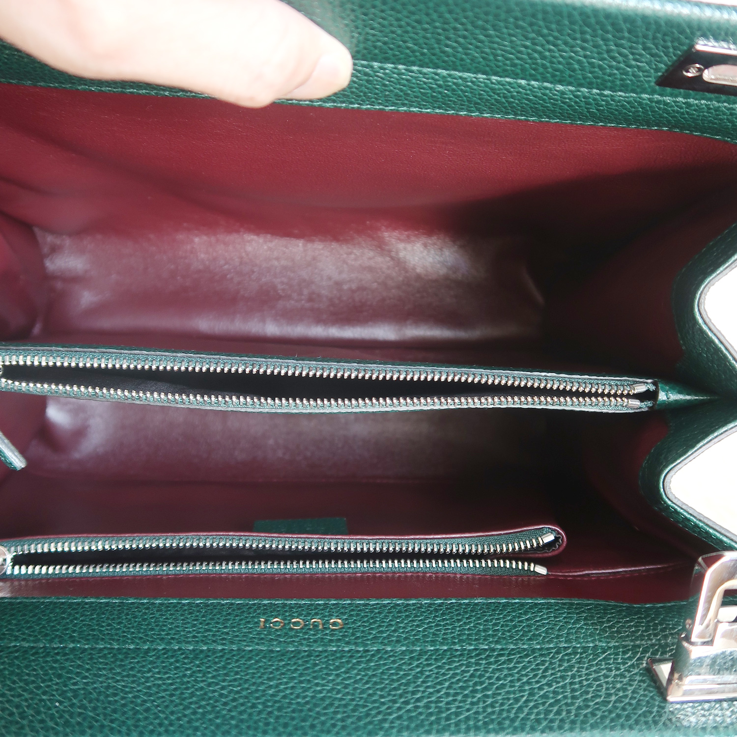 Gucci Green Grain Calfskin Zumi Top Handle Bag