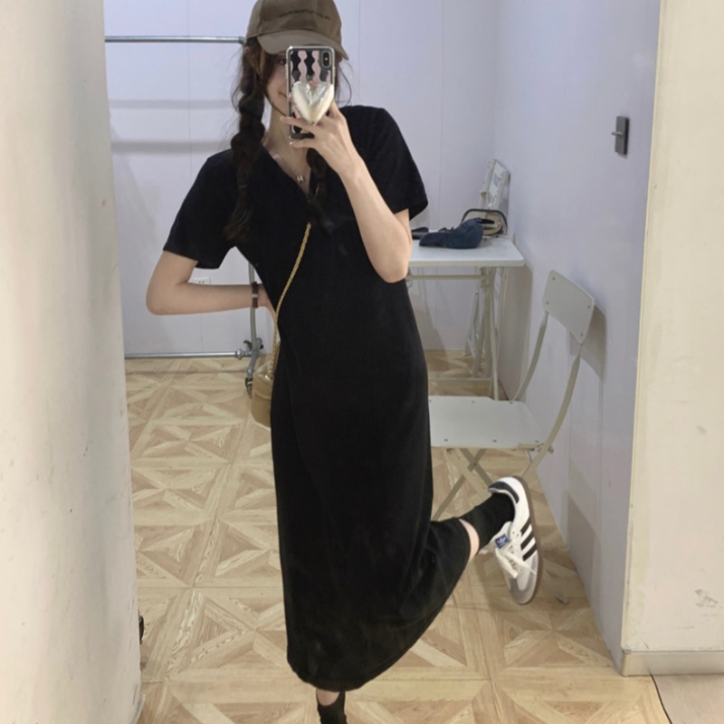 เดรสแขนสั้น มีไซส์ L-4XLอก 38-47 นิ้ว ใส่ได้ทั้งสาวหุ่นดีน่ารักจนถึงสาวอวบพลัสไซส์ จัดส่งฟรี! ทักแชทสั่งซื้อ